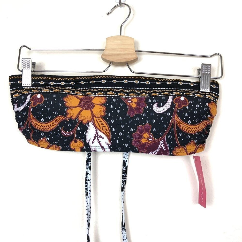 Xhilaeation Bandeau Top, Paisley Print, lace up back